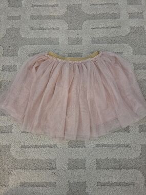 Nordstrom Girls Pink Tulle Skirt with Gold Waistband. Size 6